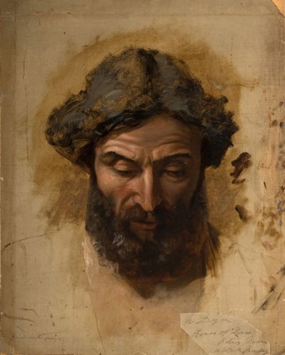 Generosidade: O Rei Artur, Unhorsed, é poupado pelo seu Adversário..., 1850-1855. de William Dyce