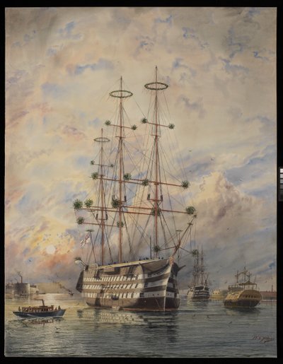 HMS Victory (aguarela) de William Edward Atkins