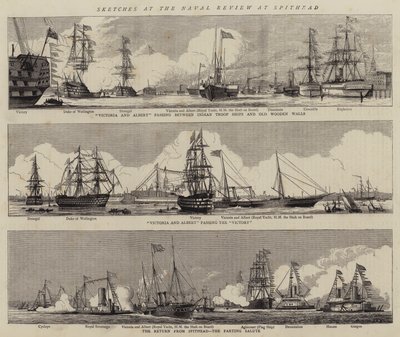 Esboços na Revista Naval na Spithead (gravura) de William Edward Atkins