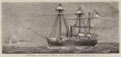 Guerra de torpedos, HMS Flamingo na Baía de Besika de William Edward Atkins