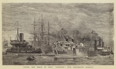 Rebocando o Naufrágio do HMS Eurydice no Porto de Portsmouth de William Edward Atkins