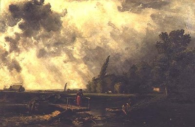 Cena nas margens do Medway - Um dia tempestuoso de William Edward Dighton