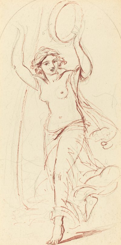 Mulher dançando com um pandeiro de William Edward Frost