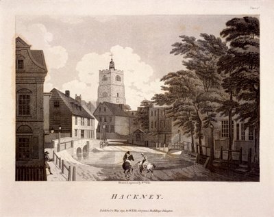 Vista geral de Hackney, Londres, 1791 de William Ellis
