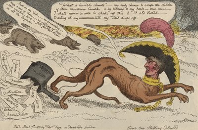 O Cão de Sangue Corso Beset by the Bears of Russia, 7 de Março de William Elmes