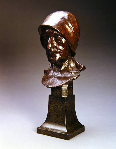 Uma mulher idosa, c.1890 (cobre e bronze) de William Ernest Reynolds Stephens