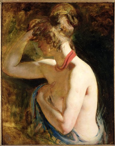 Meio comprimento nu, braço direito erguido para a cabeça de William Etty