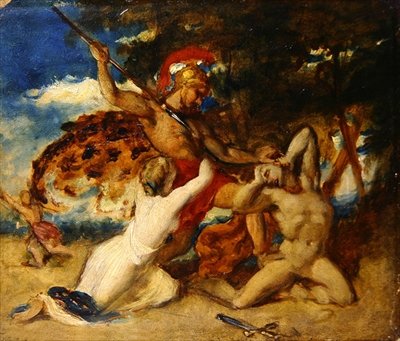 Misericórdia intercedendo pelos vencidos (óleo a bordo) de William Etty
