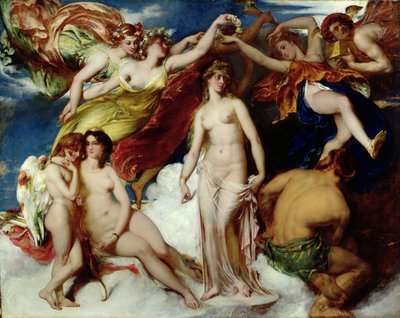 Pandora coroada pelas estações de William Etty