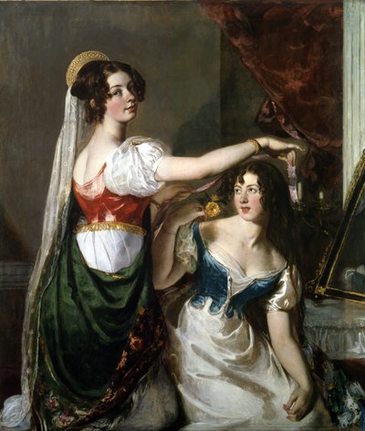 Preparando-se para um baile de fantasia de William Etty