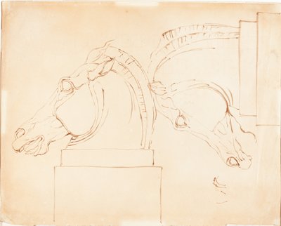 O Cavalo de Selene dos Mármores de Elgin [reto] de William Etty