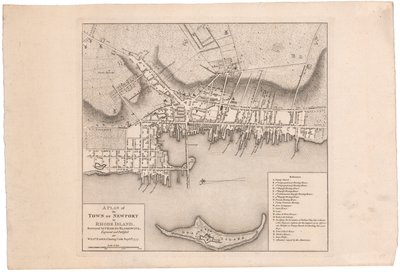 Um Plano de Newport por Faden de William Faden