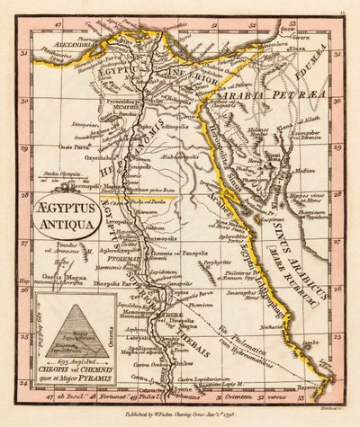 Antigo Egipto. Mapa. de William Faden