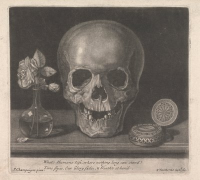 O que é a Vida Humana, Onde Nada Mais Pode Ficar? O tempo voa, a nossa glória desvanece-se, e a morte está à mão. de William Faithorne