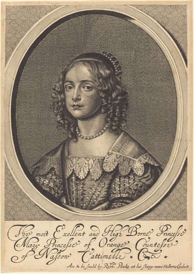 Maria, Princesa de Orange de William Faithorne after Sir Anthony van Dyck