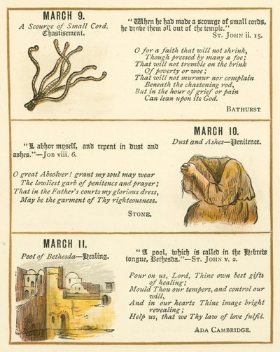 Página do Livro de Aniversário do Emblema da Bíblia (litografia a cores) de William Foster