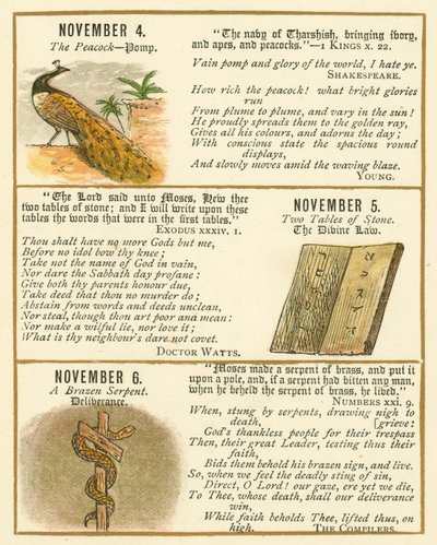 Página do Livro de Aniversário do Emblema da Bíblia (litografia a cores) de William Foster