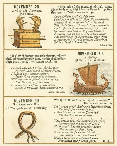 Página do Livro de Aniversário do Emblema da Bíblia (litografia a cores) de William Foster