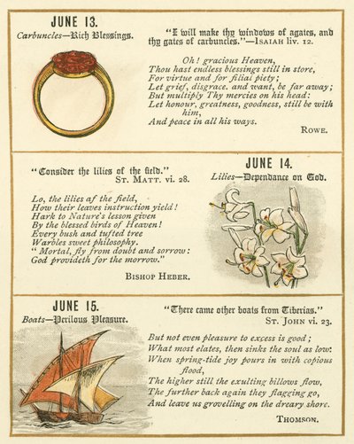 Página do Livro de Aniversário do Emblema da Bíblia (litografia a cores) de William Foster