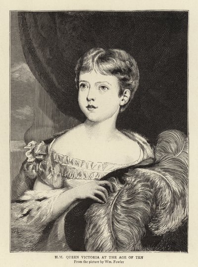 HM Queen Victoria com a idade de dez de William Fowler