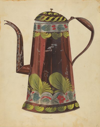 Toleware Tin Coffee Pot, c. 1937. de William Frank