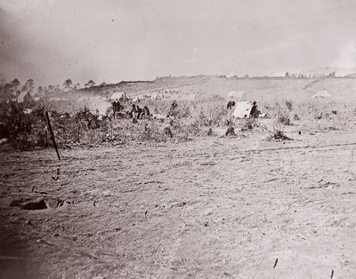 Vista Distante do Forte Brady, ca. 1865. de William Frank Browne