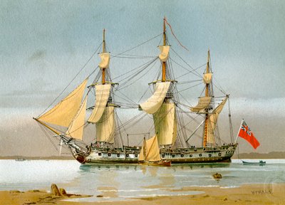 Uma fragata de arma da Marinha Real 42, c1780 c1890-c1893. de William Frederick Mitchell