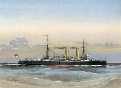 HMS Blenheim, cruzador de primeira classe da Marinha Real, 1892 de William Frederick Mitchell