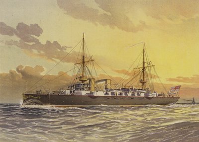 HMS Undaunted, 1ª classe cruiser - belted de William Frederick Mitchell