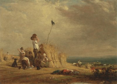 Descanso do meio-dia, colheita (óleo a bordo) de William Frederick Witherington