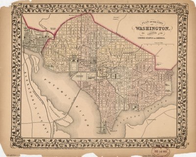 Plano da cidade de Washington - a capital dos Estados Unidos da América de William Gamble