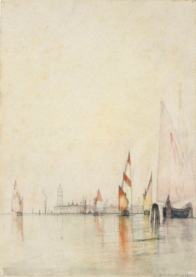 Barcos na Lagoa, Veneza de William Gedney Bunce