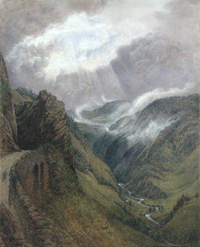 Na velha estrada de Ruskin entre Morez e Les Rousses, Jura de William Gersham Collingwood