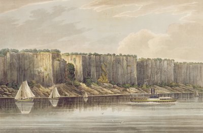 Palisades, no.19 da Carteira do Rio Hudson, gravada por J. Hill, 1821-25 de William Guy Wall