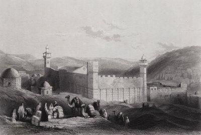 Hebron, The Haram (gravura) de William H. Bartlett