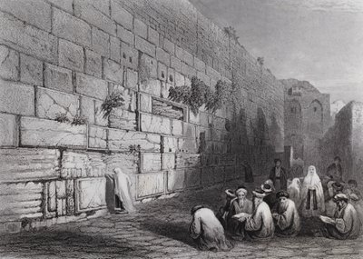 Judeus "Lugar de Lamentação, Jerusalém de William H. Bartlett