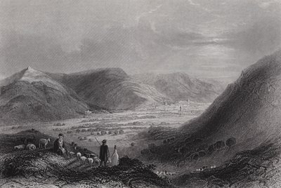 Monte Gerizim e o Vale de Nablous, do Monte Ebal (gravura) de William H. Bartlett