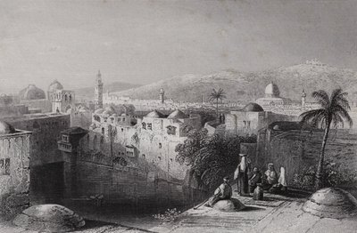 Piscina de Hezekiah, Jerusalém (gravura) de William H. Bartlett
