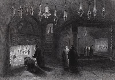Santuário da Natividade, Belém (gravura) de William H. Bartlett