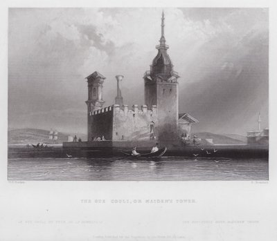 O Guz Couli, ou Torre da Donzela (gravura) de William H. Bartlett