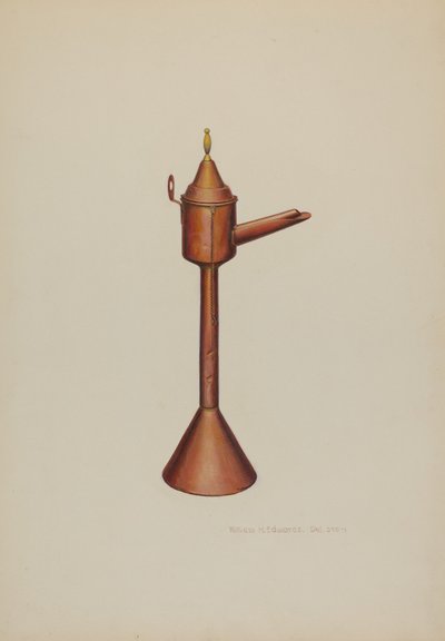 Whale Oil Lamp, c. 1938. de William H Edwards