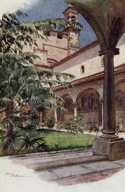 Chiostro Di S Marco, Florença (cor litho) de William H. Parkinson