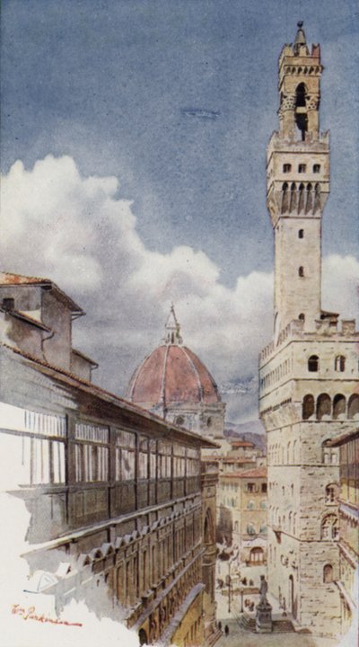 Do Uffizi, Florença (cor litho) de William H. Parkinson