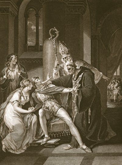 Edwy e Elgiva, gravados por Isaac Taylor, ilustração de David Hume &39;The History of England&39;, pub. por R. Bowyer, Londres, 1812 de William Hamilton