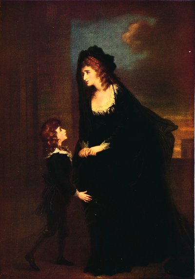 Sra. Siddons e seu filho na tragédia de Isabella, 1784 de William Hamilton