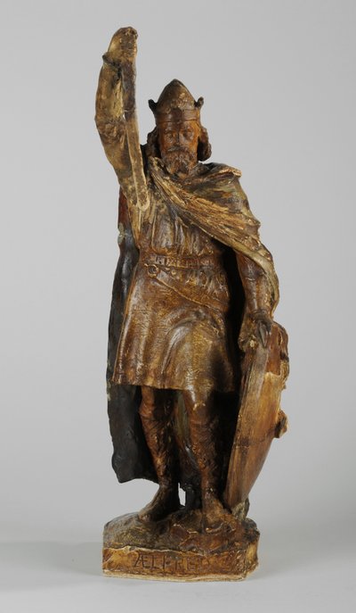 Maquete para a estátua de Alfredo, o Grande, c.1901 (gesso pintado) (ver também 876154-6) de William Hamo Thornycroft