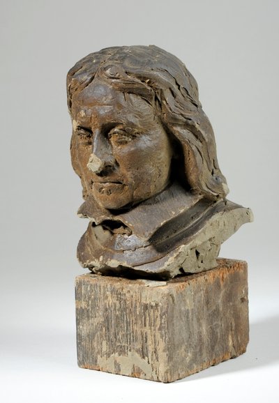 Retrato de Oliver Cromwell (cera e madeira) (ver também 440363) de William Hamo Thornycroft