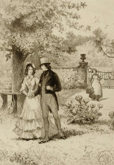 Sem título (casal a passear num jardim) de William Harry Warren Bicknell