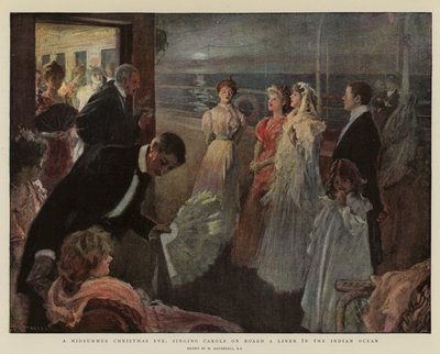 Uma véspera de Natal, cantando canções a bordo de um forro no Oceano Índico de William Hatherell