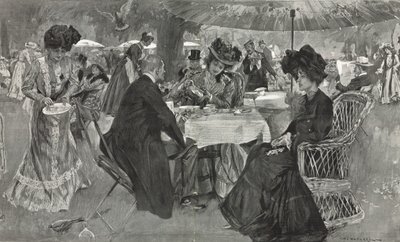 Chá da tarde em Kensington Gardens de William Hatherell